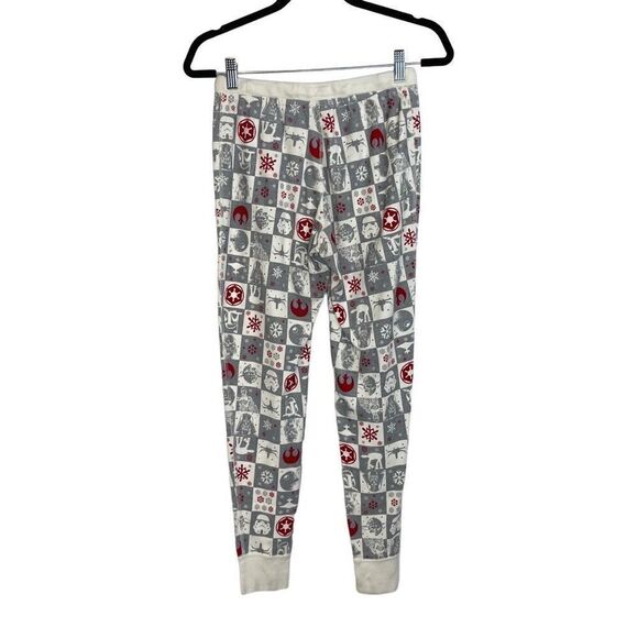 Hanna Andersson Gray Cream Star Wars Winter Snowflakes Print Pajama Set S - Picture 5 of 9
